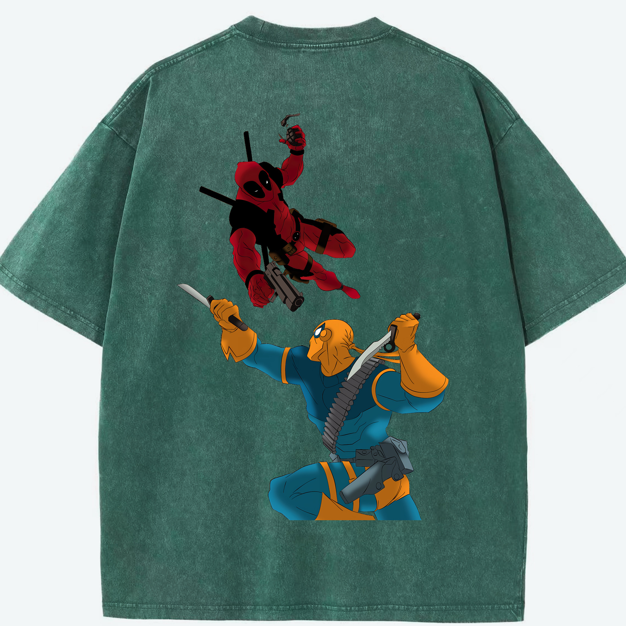 （画像用） Deadpool デッドプール 綿100% ヴィンテージ風 半袖Tシャツ（背面プリント）